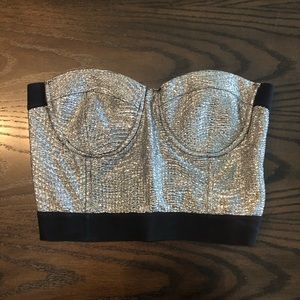 Sparkly Crop Strapless Top